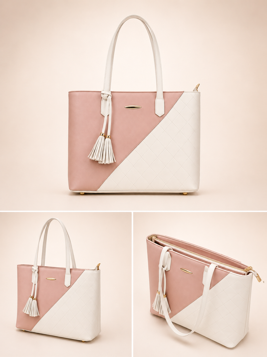 Pink & White Tote