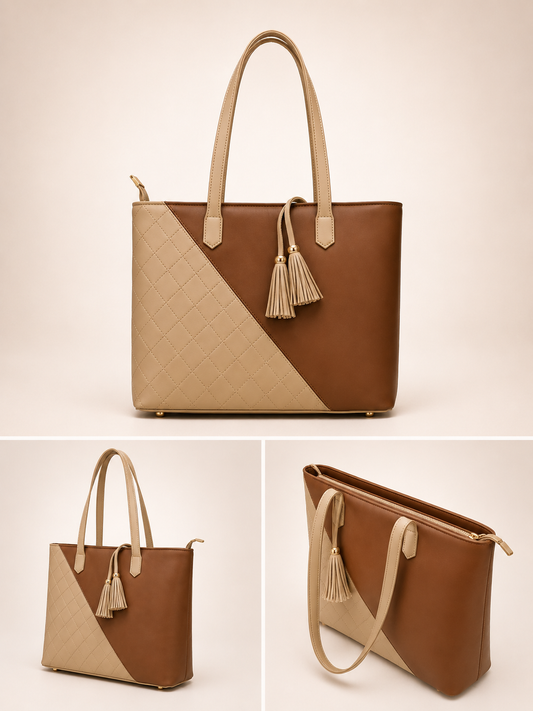 Brown & Beige Tote