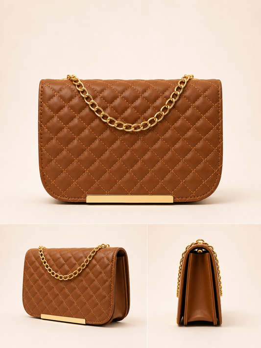 Caramel Brown Evening Bag