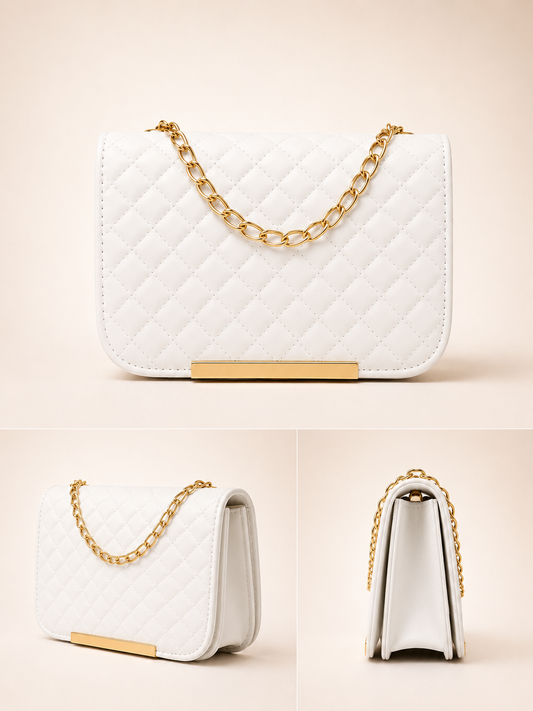 Pearl White Evening Bag
