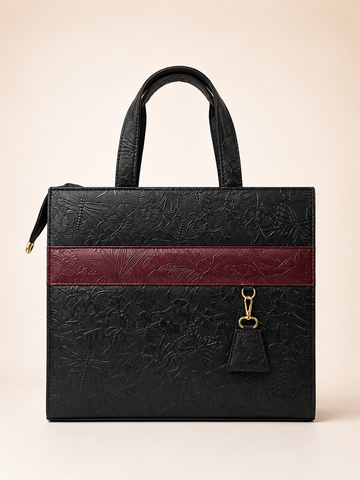 Black & Red Floral Tote