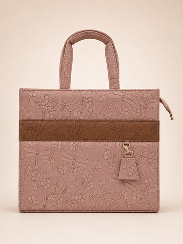 Pink & Brown Floral Tote