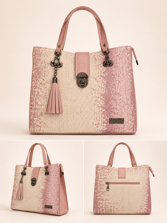 Pink Jute Tote