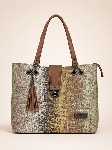 Olive Brown Jute Tote