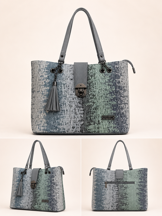 Sage & Blue Jute Tote