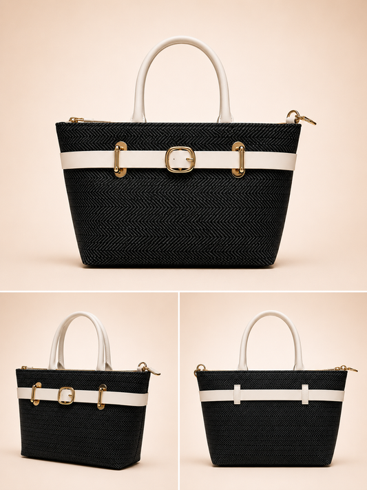 Black & Ivory Fashion Hand Bag