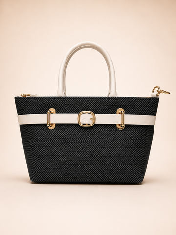 Black & Ivory Fashion Hand Bag