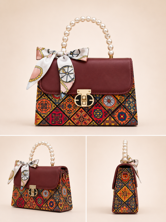 Royal Mosaic Burgundy Bag