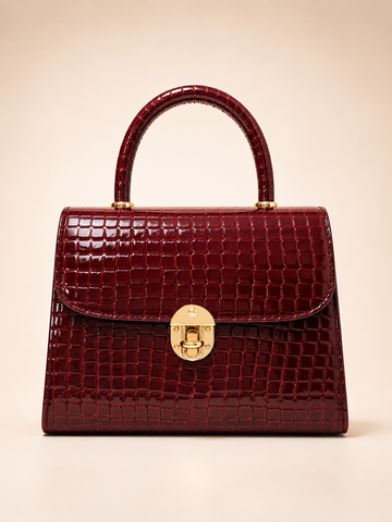 Burgundy Croc Bag