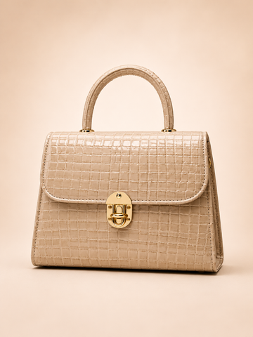 Beige Croc Bag
