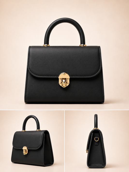 Plain Black Satchel