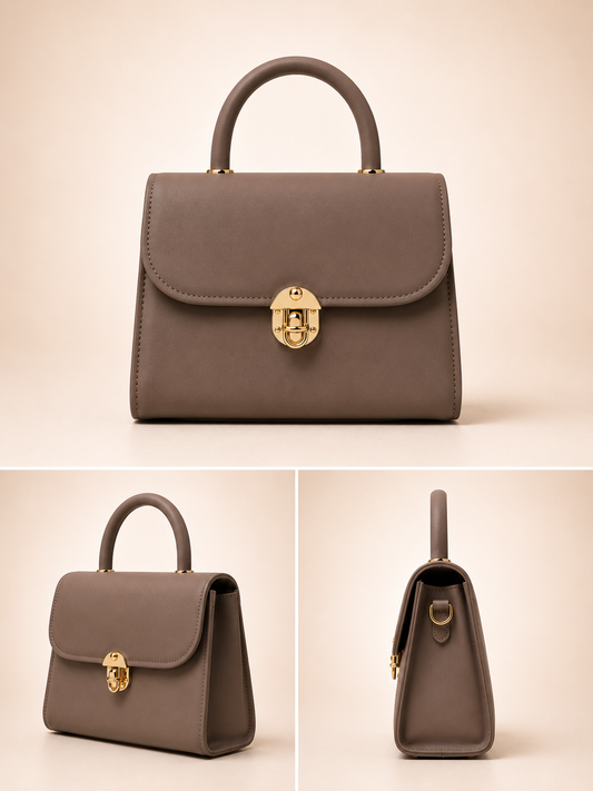 Plain Grey-Brown Satchel