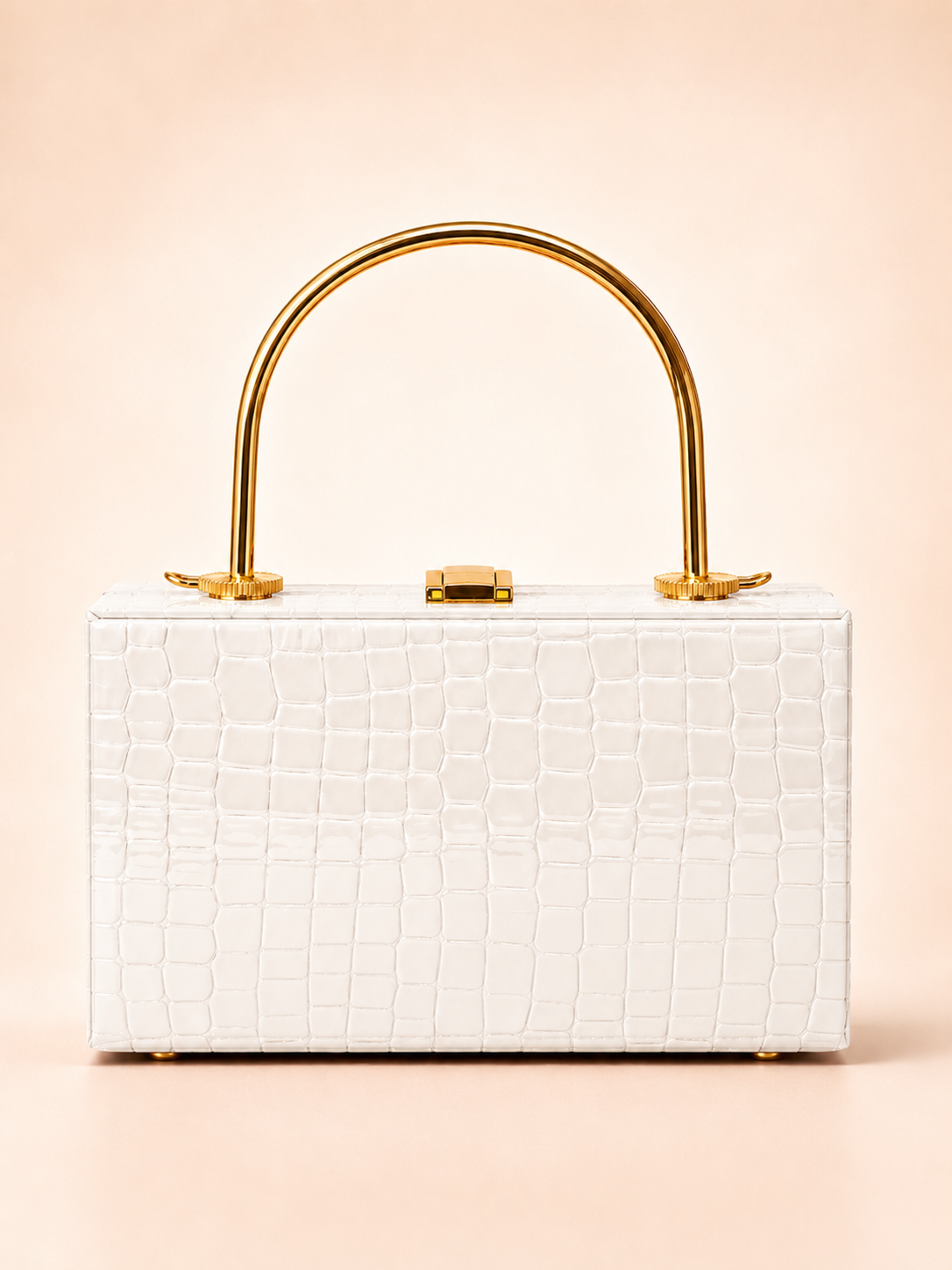 Ivory White Croc Clutch size guide